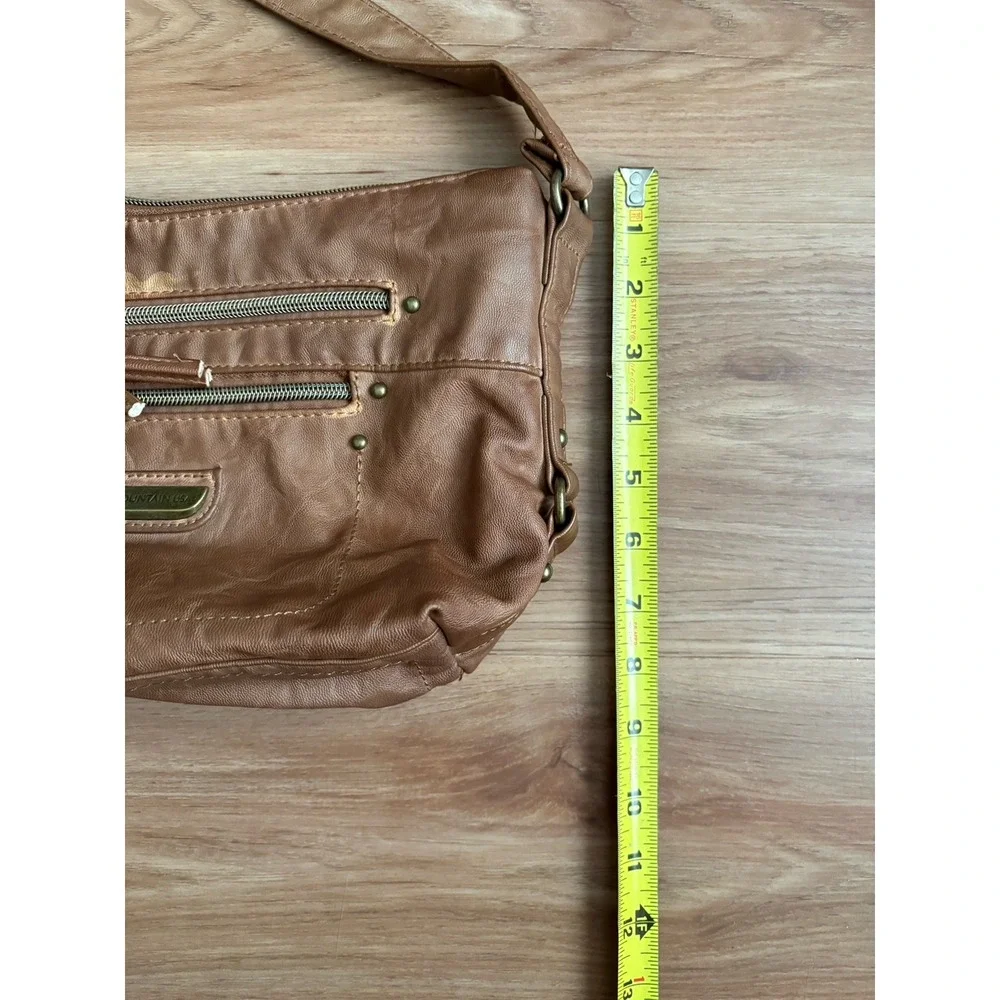 Women's Stone Mountain Double Washed Brown‎ Tan Sophia Hobo Shoulder Bag Purse